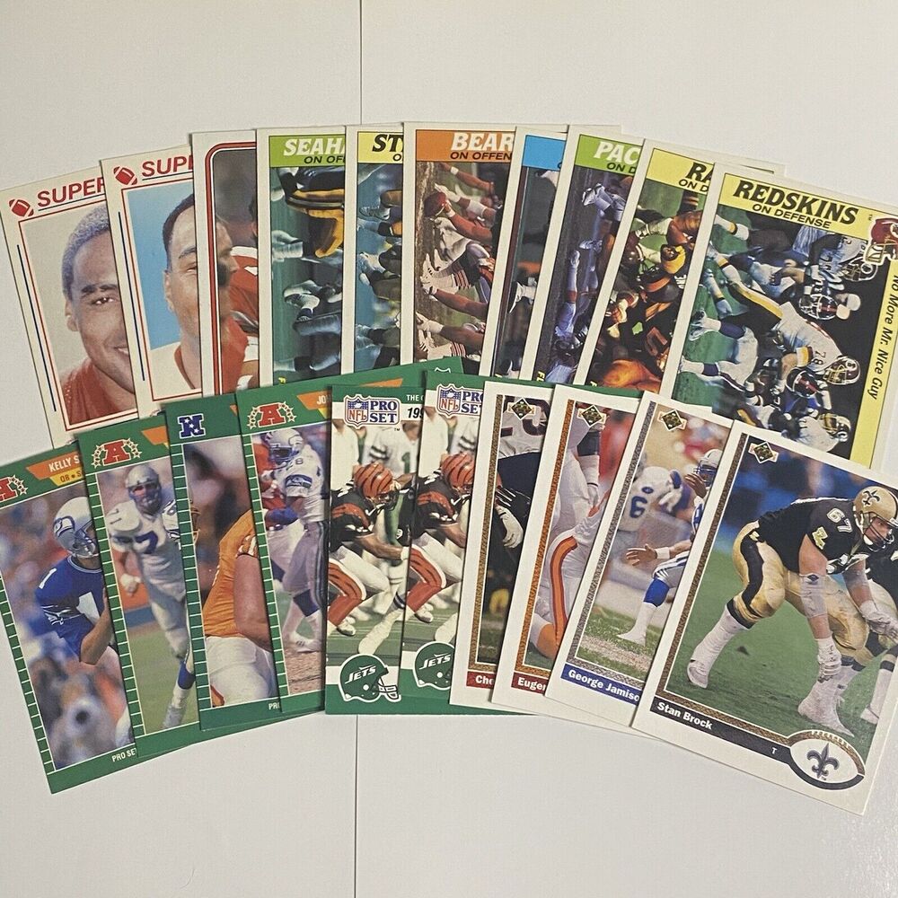 Vintage Mixed Football Sports Card Lot Upper Deck Topps Fleer Pro Set